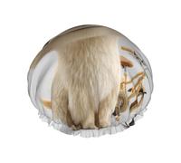 Cuffia da doccia a doppio strato per cuccioli dagli occhi grandi, impermeabile e resistente, protegge i capelli durante il bagno, bellezza