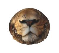 Cuffia da doccia a doppio strato per donne, cuffia da bagno elastica riutilizzabile cuffia da bagno africana testa di leone tappi per capelli impermeabili da donna spa salone doccia tappi per capelli