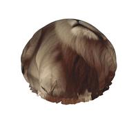 Cuffia da doccia a doppio strato per donne, cuffia da bagno elastica riutilizzabile cuffia da bagno leone africano e leonessa tappi per capelli impermeabili da donna spa salone doccia tappi per