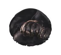 Cuffia da doccia a doppio strato per donne, cuffia da bagno elastica riutilizzabile cuffia da bagno nera labrador cuccioli tappi per capelli impermeabili da donna spa salone doccia tappi per capelli