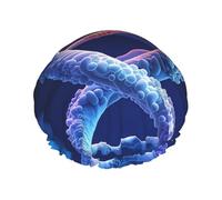 Cuffia da doccia a doppio strato per donne, cuffia da bagno elastica riutilizzabile DNA Genetic Helix tappi per capelli impermeabili da donna spa salone doccia cappelli per capelli