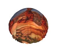 Cuffia da doccia a doppio strato per donne, riutilizzabile cuffia da bagno elastica da bagno archi parco nazionale tappi per capelli impermeabili da donna spa salone doccia cappelli per capelli