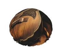 Cuffia da doccia a doppio strato per donne, riutilizzabile, elastica, cuffia da bagno Old West, per chitarra, impermeabile, da donna, per spa, salone, doccia