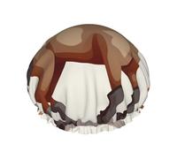 Cuffia da doccia a forma di cavallo, regolabile, riutilizzabile, a doppio strato, impermeabile, fodera in EVA, fascia elastica per capelli per tutte le lunghezze