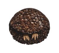 Cuffia da doccia a forma di gufo in chicco di caffè per le donne riutilizzabile a doppio strato cuffia da bagno tappi per capelli fascia elastica impermeabile da donna spa salone doccia cappelli per