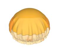 Cuffia da doccia a forma di pulcino con doppio strato in tessuto impermeabile, adatta per il bagno e la cura della pelle