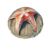 Cuffia da doccia a forma di stella marina oceanica da donna, riutilizzabile, grande, per la cura dei capelli ad asciugatura rapida