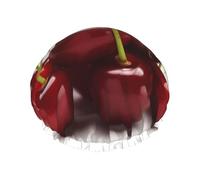 Cuffia da doccia cilena con ciliegie per donne e uomini, grande, riutilizzabile, a doppio strato, impermeabile, con fascia elastica, per tutte le acconciature, adatta ai viaggi