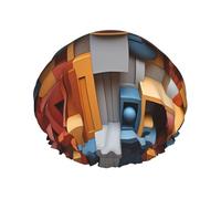 Cuffia da doccia colorata a forma di cubo con tessuto impermeabile a doppio strato, adatta per il bagno e la cura della pelle