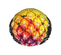 Cuffia da doccia colorata con ananas e frutta per donne e uomini, regolabile, riutilizzabile, a doppio strato, impermeabile, fodera in EVA, fascia elastica per capelli per tutte le lunghezze di