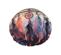 Cuffia da doccia con acchiappasogni nativi americani, riutilizzabile, a doppio strato, cuffia da bagno per capelli, fascia elastica impermeabile, da donna, per spa, salone, doccia, cappellini per