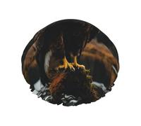 Cuffia da doccia con aquila volante, cuffia da doccia foderata da donna, riutilizzabile, a doppio strato, impermeabile