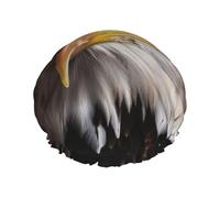 Cuffia da doccia con bandiera americana e aquila per le donne riutilizzabile a doppio strato cuffia da bagno tappi per capelli fascia elastica impermeabile da donna spa salone doccia cappelli per