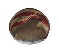 Cuffia da doccia con bandiera americana per le donne riutilizzabile a doppio strato cuffia da bagno tappi per capelli fascia elastica impermeabile da donna spa salone doccia cappelli per capelli
