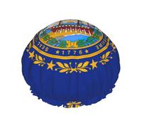 Cuffia da doccia con bandiera del New Hampshire per donne, cuffie da bagno elastiche e riutilizzabili, cuffia da doccia a doppio strato impermeabile, cuffie da doccia da bagno