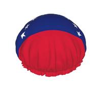 Cuffia da doccia con bandiera del Venezuela per donne, cuffie da bagno elastiche e riutilizzabili, cuffia da doccia a doppio strato impermeabile, cuffie da doccia da bagno