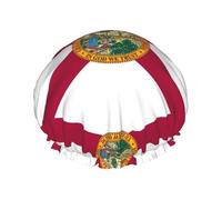 Cuffia da doccia con bandiera della Florida da donna, cuffie da bagno elastiche e riutilizzabili, cuffia da doccia a doppio strato impermeabile, cuffie da doccia da bagno