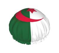 Cuffia da doccia con bandiera dell'Algeria per donne, cuffie da bagno elastiche e riutilizzabili, cuffia da doccia a doppio strato impermeabile, cuffie da doccia