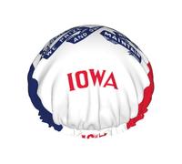 Cuffia da doccia con bandiera dello stato dell'Iowa per gli uomini berretto da donna riutilizzabile impermeabile lunga spessa cura dei capelli corti bambini bagno