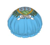 Cuffia da doccia con bandiera di San Marino per donne, cuffie da bagno elastiche e riutilizzabili, cuffia da doccia a doppio strato impermeabile, cuffie da doccia