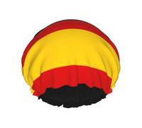 Cuffia da doccia con bandiera tedesca da donna, cuffie da bagno elastiche e riutilizzabili, cuffia da doccia a doppio strato impermeabile, cuffie da doccia da bagno