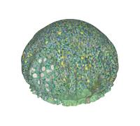 Cuffia da doccia con cespugli di rose sotto gli alberi, cuffie da bagno elastiche e riutilizzabili, cuffia da doccia a doppio strato impermeabile, cuffie da doccia da bagno