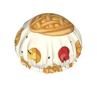 Cuffia da doccia con cialde carine con stampa di ciliegie Cuffia da bagno riutilizzabile Cappello da doccia elastico da bagno Morbido impermeabile per cappucci per capelli di tutte le lunghezze