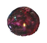 Cuffia da doccia con cielo stellato e spazio esterno profondo per donne, cuffie da bagno elastiche e riutilizzabili, cuffia da doccia a doppio strato impermeabile, cuffie da doccia da bagno