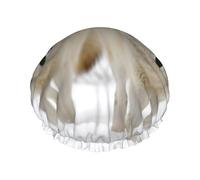 Cuffia da doccia con due lupi che camminano nella neve, unisex, regolabile, riutilizzabile, a doppio strato, impermeabile, fodera in EVA, fascia elastica per capelli per tutte le lunghezze