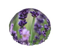 Cuffia da doccia con fiori di lavanda viola, impermeabili, riutilizzabili, per donne e donne