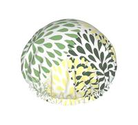 Cuffia da doccia con foglie da giardino con petali per donne, cuffie da bagno elastiche e riutilizzabili, cuffia da doccia a doppio strato impermeabile, cuffie da doccia da bagno