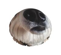 Cuffia da doccia con foto di cane animale, per donne e uomini, regolabile, riutilizzabile, a doppio strato, impermeabile, fodera in EVA, fascia elastica per capelli per tutte le lunghezze