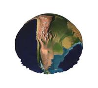 Cuffia da doccia con immagine satellitare del Sud America per le donne riutilizzabile a doppio strato cuffia da bagno tappi per capelli fascia elastica impermeabile da donna spa salone doccia cappelli