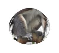 Cuffia da doccia con lemure ad anello per le donne riutilizzabile a doppio strato cuffia da bagno tappi per capelli fascia elastica impermeabile da donna spa salone doccia cappelli per capelli