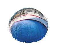 Cuffia da doccia con nave da crociera per donne e uomini, grande, riutilizzabile, a doppio strato, impermeabile, con fascia elastica, per tutte le acconciature, adatta ai viaggi