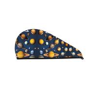 Cuffia da doccia con pianeti del sistema solare: buone prestazioni di assorbimento dell'acqua ed è adatta per fate con tutti i tipi di capelli