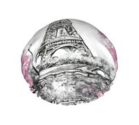 Cuffia da doccia con pittura a olio Torre Eiffel di Parigi, cuffie da bagno elastiche e riutilizzabili, cuffia da doccia a doppio strato impermeabile, cuffie da doccia da bagno