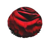 Cuffia da doccia con rose nere bianche e rosse per le donne riutilizzabile a doppio strato cuffia da bagno tappi per capelli fascia elastica impermeabile da donna spa salone doccia cappelli per