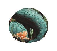 Cuffia da doccia con serpente e fiore per le donne riutilizzabile a doppio strato cuffia da bagno tappi per capelli fascia elastica impermeabile da donna spa salone doccia cappelli per capelli