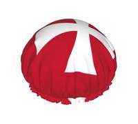 Cuffia da doccia con stampa bandiera delle Isole Wallis e Futuna, cuffia da bagno riutilizzabile a doppio strato, cuffia da doccia traspirante per viaggi, hotel e uso domestico