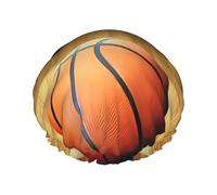 Cuffia da doccia con stampa Basketball Arena, riutilizzabile, doppio strato, con fascia elastica, perfetta per casa, spa, hotel e viaggi