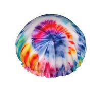 Cuffia da doccia con stampa "Beautiful World Rainbow Tribe", cuffie da doccia per capelli lunghi da donna, cuffia da doccia impermeabile a doppio strato