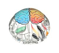 Cuffia da doccia con stampa cervello umano, cuffia da doccia foderata per le donne riutilizzabile, cuffia da bagno impermeabile a doppio strato