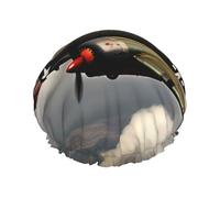 Cuffia da doccia con stampa di aeroplano della Seconda Guerra Mondiale 2, scala standard 2_00x, cuffia da doccia foderata da donna, riutilizzabile, cuffia da bagno impermeabile a doppio strato