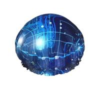 Cuffia da doccia con stampa di cervello con intelligenza artificiale, riutilizzabile, con protezione a doppio strato, traspirante e resistente, per viaggi