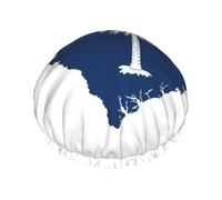 Cuffia da doccia con stampa di mappa della bandiera della Carolina del Sud, cuffia da doccia foderata per le donne riutilizzabile, cuffia da bagno impermeabile a doppio strato