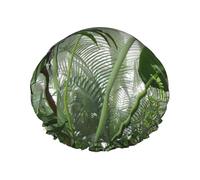 Cuffia da doccia con stampa di scena tropicale della foresta pluviale della giungla, da donna, grande fascia elastica lavabile, cuffia da doccia