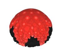 Cuffia da doccia con stampa di stelle marine rosse, cuffia per capelli riutilizzabile con protezione a doppio strato, traspirante e resistente, per viaggi