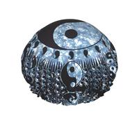 Cuffia da doccia con stampa diagramma Ying Yang, cuffia da bagno a doppio strato con fodera elastica, ideale per casa, spa, hotel e viaggi