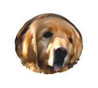 Cuffia da doccia con stampa Golden Retrievers, cuffia da doccia foderata da donna, riutilizzabile, a doppio strato, impermeabile
